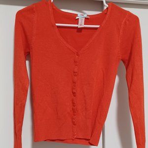 Downeast Basics Cardigan Orange Coral Size Small